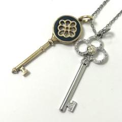 シルバー925 ネックレス　ダイヤ　キー型ネックレス　ユニセックス　50cm
