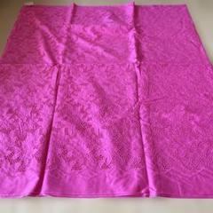 ピンク花柄刺繍レース生地 大判