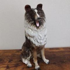黒白の犬の陶器置物、陶芸家、森、作品 陶器 犬 置物 かわいい 信楽焼 日本製 いぬ 犬の置物