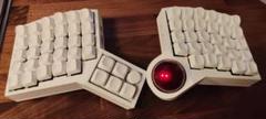 ErgoSNM White Trackball Split Keyboard