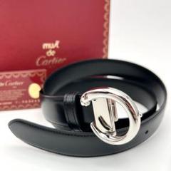カルティエ パンテール レザー ベルト ブラック ABランクの