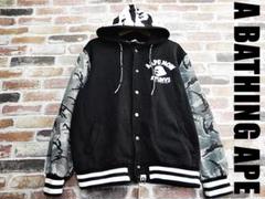 春服完売品BAPEシャドーカモスタジャン ブラックXLベイプエイプ