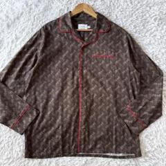極美品　コーチ　長袖　シャツ　パジャマ　馬車　総柄　ルームウェア　ブラウン　M