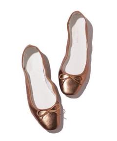 アダムエロペ 美品 メタリック バレエシューズ ブロンズ 24.5