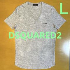 DSQUARED2 ディースクエアード グレー L 穴あきダメージ加工T