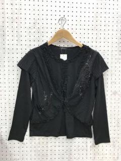 フェアリーグランジ　タグ付古着　ベロアワッペンカーデレイヤードデザイントップス