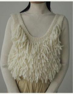 最終【anuke】Fringe Knit Bustier anuke Fringe Knit Bustier