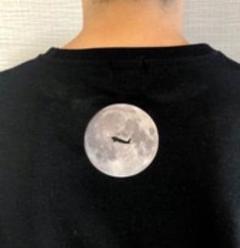 月の爆撃機プリント バックプリントTシャツ Mサイズ ブラック