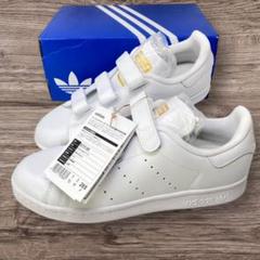 adidas スタンスミス ベルクロ ホワイト 26.5 ゴールド アディダス