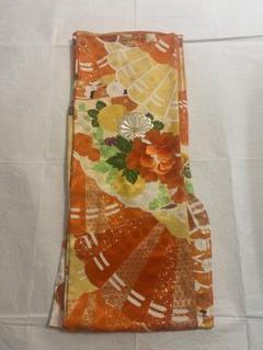 振袖 身丈162cm 京友禅 春秋花尽くし 金彩 金刺繍 花菱 四君子 オレンジ 振袖 身丈162cm 京友禅 春秋花尽くし 金彩 金刺繍 花菱 四君子