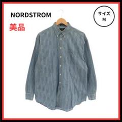 【美品】NORDSTROM シャツ 長袖 ストライプ ブルー M
