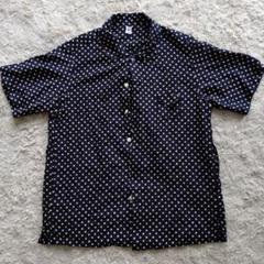 HiHiHi ひひひ　ドット柄シャツ　半袖　シルク混