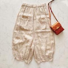 tumugu: リネン100% サルエルパンツ ベージュ 日本製 - メルカリ