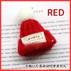 ぬい服 着せ替え服 人形 洋服 ミニ ニット帽 赤 レッド 防寒 冬