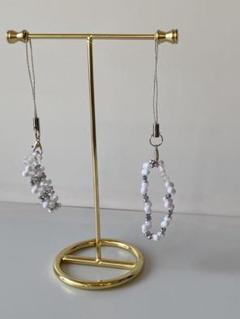 【7】パステルビーズ ハンドメイド チャーム2本セット