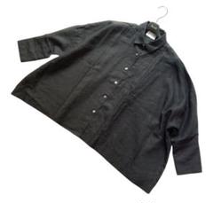 【UNITED ARROWS】25商品美品　リネンドルマンシャツ　F ブラック