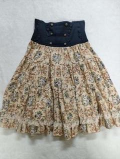 innocent world　イノセントワールド　フレアスカート ネイビー 花柄 innocent world イノセントワールド フレアスカート ネイビー 花