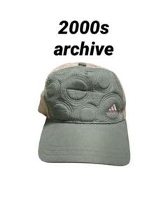 90s　adidas アディダス　y2k キャップ　メッシュキャップ　カーキ　緑 90s adidas アディダス y2k キャップ メッシュキャップ カーキ