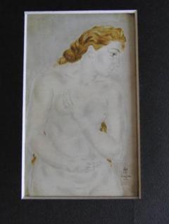 藤田嗣治、「Buste de femme」、希少画集の額装画、人気作品 藤田嗣治、「Buste de femme」、希少画集の額装画、人気作品