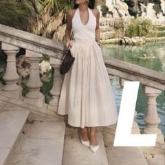 新品未使用 ザラ ZARA♡スカラップウエストバンドスカート L エクリュ
