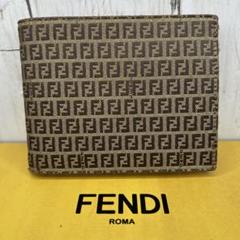 FENDI ズッキーノ キャンバス 二つ折り財布 ズッカ キャンバス