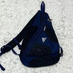 00s Y2K アディダス　ワンショルダー　スリングバッグ　ブルー×ブラック