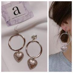 2086☺︎シルバーフープとハートのピアス☺︎