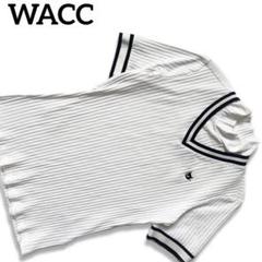 WAAC ワック　GOLF ゴルフ　Vネックレイヤードカットソー　L ロゴ　白 WAAC ワック GOLF ゴルフ Vネックレイヤードカットソー L ロゴ
