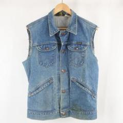 80s VINTAGE USA製 Wrangler フェード デニムベスト 古着