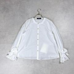 美品✨エムズグレイシー　花柄ボタン　ブラウス　リボン/レーススリーブ　Lサイズ