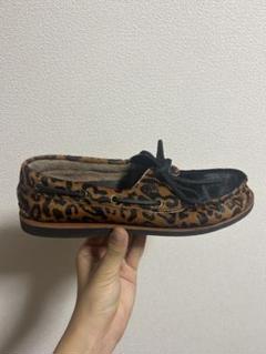 ワコマリア×Timberland ヒョウ柄ローファー 紫/黒、 箱袋有り ワコマリア×Timberland ヒョウ柄ローファー 紫/黒、 箱袋有り