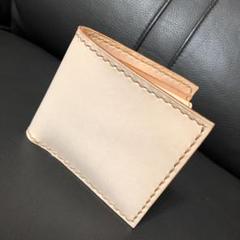 ショートウォレット ヌメ革 ナチュラル ハンドメイド