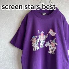 90s アメリカ製 人気古着 スクリーンスターズ アニマルプリント Tシャツ 牛
