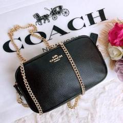 【極美品】COACH ハンドバッグ クロスボディ 黒 レザー　チェーン　ポーチ 2025年最新】コーチ クロスボディの人気アイテム - メルカリ