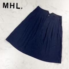 MARGARET HOWELL リネンタックフレアスカート サイズⅠ MHL MHL マーガレットハウエル コットン リネン タック フレア