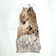 Staple 新品 総柄 ドッキング チュニック トップス ヘム アシンメトリー