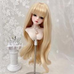 ドールウィッグ 8〜9インチ ブロンド 金髪 ロングヘア カール SD BJD