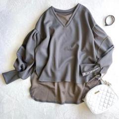 フリフル シーイン◎バルーンスリーブプルオーバー カットソー スウェット L