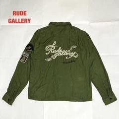 RUDE GALLERY　ルードギャラリー　レーヨンシャツ　刺繍ロゴ　ワッペン