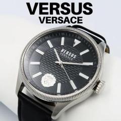 新品 VERSUS VERSACE　ヴェルサーチ 腕時計 黒レザー　電池式