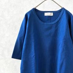 Simplicite ニット 五分袖 クルーネック バックスリット ゆったり