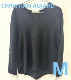 ブラック Vネックニット9号CHRISTIAN AUJARD 長袖