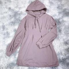 GRL【S】裏起毛スリーブパーカーワンピース　パープル　小さいサイズ　厚手