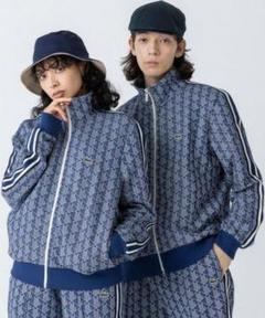 【希少デザイン】LACOSTE 総柄 セットアップ ジャージ グレー M～L相当 LA021EU022322_fw_thumbM.jpg