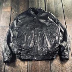 古着　短丈　A2レザーボンバージャケット　ユーロヴィンテージ　トルコ製　L 黒