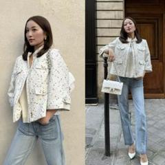 shellerシェリエツイードジャケット sheller♡ゴールドボタンツイードジャケット♡シェリエ