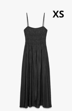 ZARA ザラ ストレッチディテール入りフルイドミディ丈ワンピース