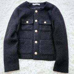 RANDEBOO class tweed jacket ツイード ノーカラー