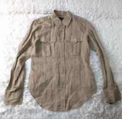 RALPH LAUREN slim fit　エポーレット　麻100%　ポケット2