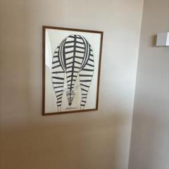 山口一郎　原画　Lサイズ　シマウマ　/IDEE イデー　アート　モノクロ　大きめ 山口一郎 原画 Lサイズ シマウマ /IDEE イデー アート モノクロ